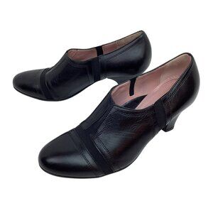 BeautiFeel Lexie T. Morro Womens 39 Soft Leather Slip-On Heeled Shoes Black